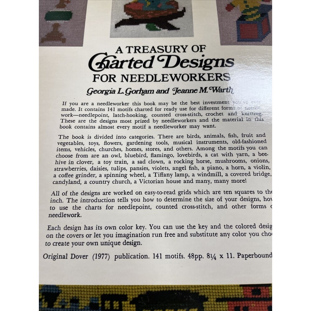 Vintage 1977 Treasury of Charted Designs For Needleworkers Patterns Dover Series - Picture 4 of 11